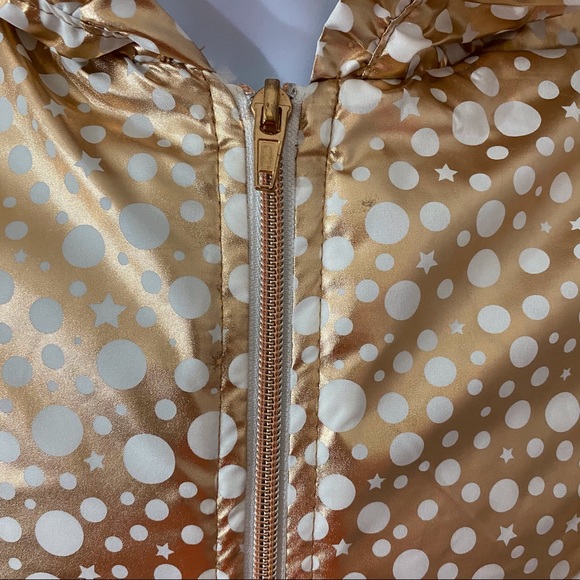 New Polka Dot Stars Rose Gold Girls Coat Jacket 6X - Picture 2 of 10